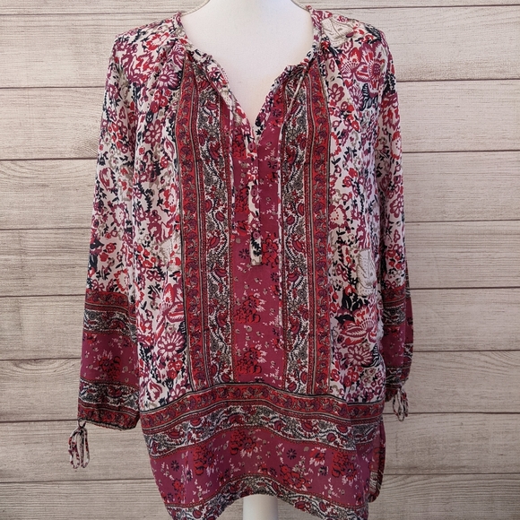 Lucky Brand top size medium, pink floral - Picture 1 of 12